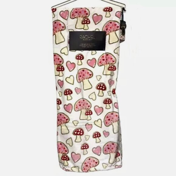 Rachel Roy Mushrooms Hearts Throw Blanket Red Pink Valentine Day Oversized 60x70 - Picture 3 of 7
